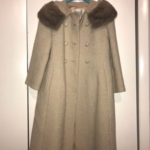Lyttons wool + mink collar coat
